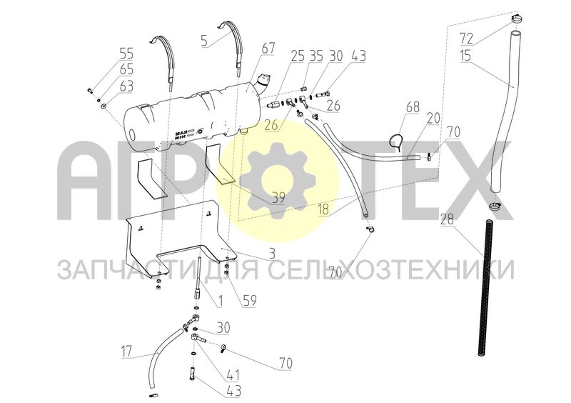 Установка бачка расширительного (101.05.37.400) (№30 на схеме)